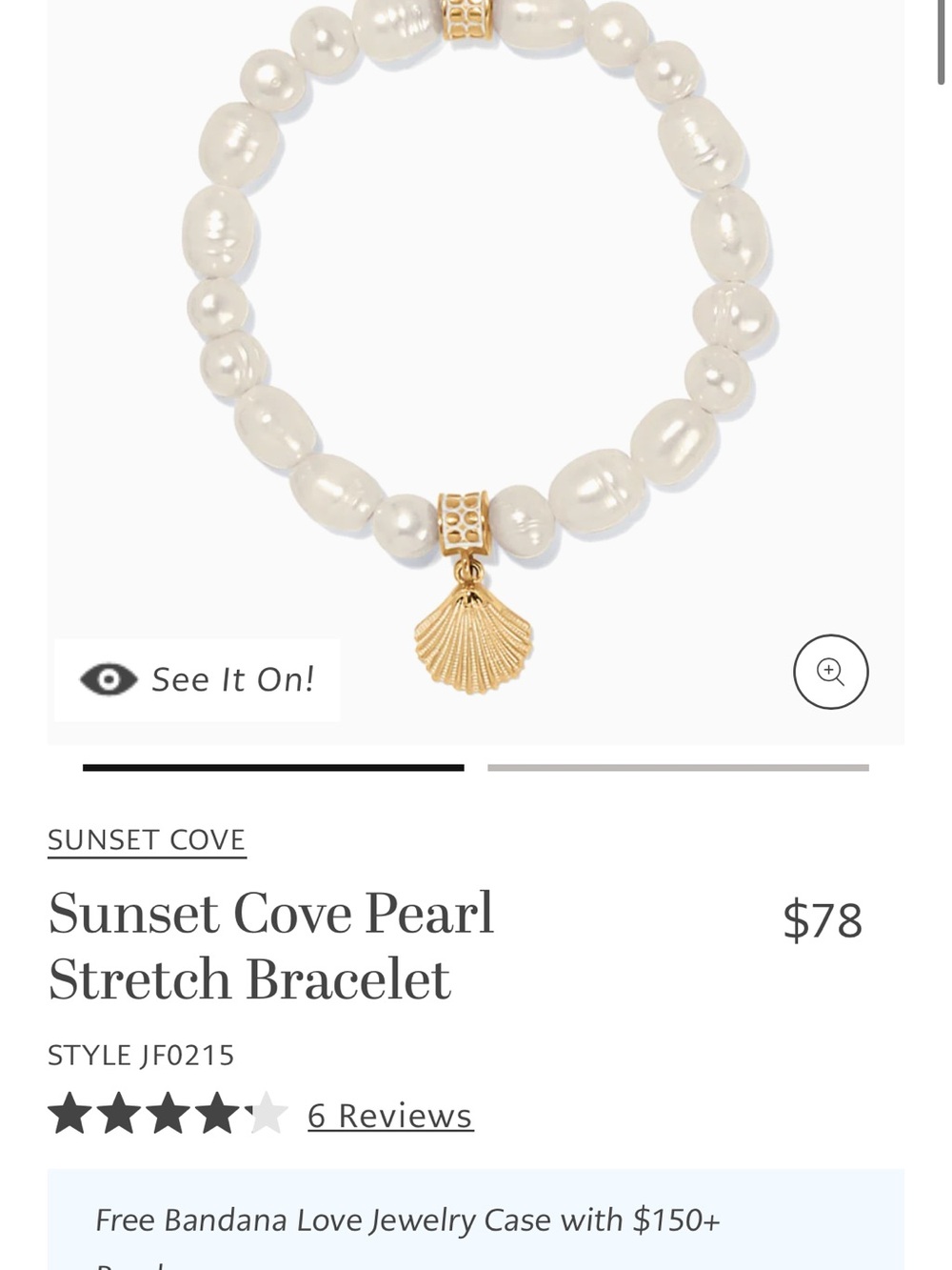Brighton sunset cove stretch Bracelet - freshwater pearl NWT - Picture 5 of 6
